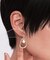 メタル×フェイクパールスイングデザインピアス