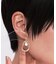 メタル×フェイクパールスイングデザインピアス