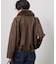 フェイクファー衿付き マットレザー調ブルゾン【洗える】