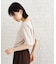 麻調メッシュブラウス【二の腕カバー/洗える】
