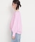 キーネックストライプドロストシャツブラウス
