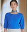 【S-XL/ひんやりタッチ】美しさ際立つ 6分袖ニット 洗濯機OK/UVケア/毛玉になりにくい