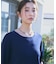 【S-XL/ひんやりタッチ】美しさ際立つ 6分袖ニット 洗濯機OK/UVケア/毛玉になりにくい