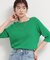 【S-XL/ひんやりタッチ】美しさ際立つ 6分袖ニット 洗濯機OK/UVケア/毛玉になりにくい