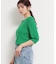 【S-XL/ひんやりタッチ】美しさ際立つ 6分袖ニット 洗濯機OK/UVケア/毛玉になりにくい