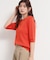 【S-XL/ひんやりタッチ】美しさ際立つ 6分袖ニット 洗濯機OK/UVケア/毛玉になりにくい