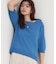 【S-XL/ひんやりタッチ】美しさ際立つ 6分袖ニット 洗濯機OK/UVケア/毛玉になりにくい