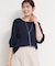 【S-XL/ひんやりタッチ】美しさ際立つ 6分袖ニット 洗濯機OK/UVケア/毛玉になりにくい