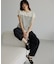 【S-XL/ひんやりタッチ】多機能フレンチスリーブニット 洗濯機OK/UVケア/毛玉になりにくい