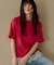 【M-XL/二の腕カバー】さらり麻調メッシュ5分袖ブラウス