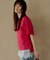 【M-XL/二の腕カバー】さらり麻調メッシュ5分袖ブラウス
