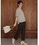【M-XL/二の腕カバー】さらり麻調メッシュ5分袖ブラウス
