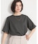 【M-XL/二の腕カバー】さらり麻調メッシュ5分袖ブラウス