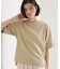 【M-XL/二の腕カバー】さらり麻調メッシュ5分袖ブラウス