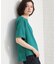 【M-XL/二の腕カバー】さらり麻調メッシュ5分袖ブラウス