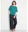 【M-XL/二の腕カバー】さらり麻調メッシュ5分袖ブラウス