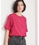 【M-XL/二の腕カバー】さらり麻調メッシュ5分袖ブラウス