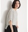 【M-XL/二の腕カバー】さらり麻調メッシュ5分袖ブラウス