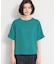 【M-XL/二の腕カバー】さらり麻調メッシュ5分袖ブラウス