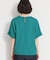 【M-XL/二の腕カバー】さらり麻調メッシュ5分袖ブラウス