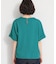 【M-XL/二の腕カバー】さらり麻調メッシュ5分袖ブラウス