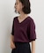【秋始めにちょうどいい/毛玉防止】すっきりVネック秋色6分袖ニット