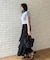 【洗える】シャーリングティアード ドット柄スカート