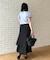 【洗える】シャーリングティアード ドット柄スカート