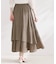 【洗える】シャーリングティアード ドット柄スカート