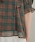 【楊柳シフォンで涼しく】フリルチェックブラウス