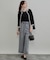 【立体編みが上品・アンサンブル可】ラメ配色 ケーブルカーディガン