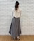 【美シルエット】細ベルト付き タックフレアスカート