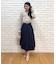 【美シルエット】細ベルト付き タックフレアスカート