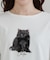 【立体的なパール調デザイン】猫プリント／ロゴ刺繍アソート ロンT