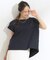 【洗える/S-LL/体型カバー】レース使いが華やか フレンチスリーブコットンTシャツ