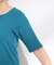 【S-LL】女性らしさ漂うハートネック テレコ5分袖トップス