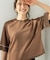 配色ラインニットTシャツ