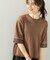 配色ラインニットTシャツ