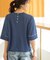 配色ラインニットTシャツ