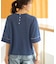 配色ラインニットTシャツ