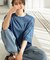 配色ラインニットTシャツ