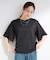 【S-LL/洗濯機可/体型カバー】フレアスリーブで二の腕を自然に隠せる 浅VネックTシャツ