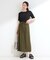 【S-LL/洗濯機可】こなれカジュアルに やわらか ベイカー風ナロースカート