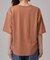 【S-LL/体型カバー】インせず着られる 配色ステッチ 5分袖ロゴTシャツ