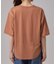 【S-LL/体型カバー】インせず着られる 配色ステッチ 5分袖ロゴTシャツ