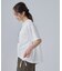 【洗濯機可/体型カバー】プリントデザインが目を惹く 裾シャーリングTシャツ