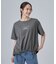 【洗濯機可/体型カバー】プリントデザインが目を惹く 裾シャーリングTシャツ