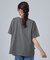 【洗濯機可/体型カバー】プリントデザインが目を惹く 裾シャーリングTシャツ