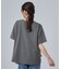 【洗濯機可/体型カバー】プリントデザインが目を惹く 裾シャーリングTシャツ