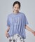 【洗濯機可/体型カバー】プリントデザインが目を惹く 裾シャーリングTシャツ